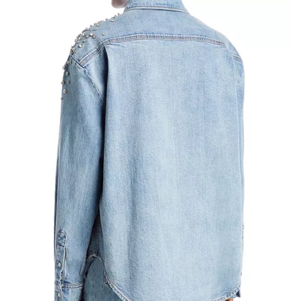 Hellessy Embellished Denim Jacket with Rhinestones - Picture 3 of 3